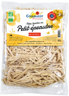 Pâtes fraîches au petit épeautre front packaging