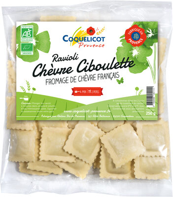 Ravioli Chèvre Français & Ciboulette front packaging