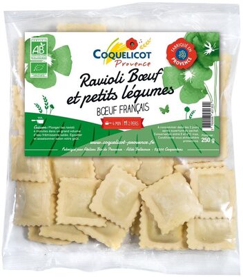 Ravioli Bœuf français et petits légumes