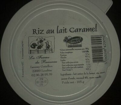 Riz au lait au caramel LA FERME DU RUISSEAU