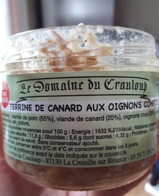 Terrine de canard aux oignons confits ingredients label