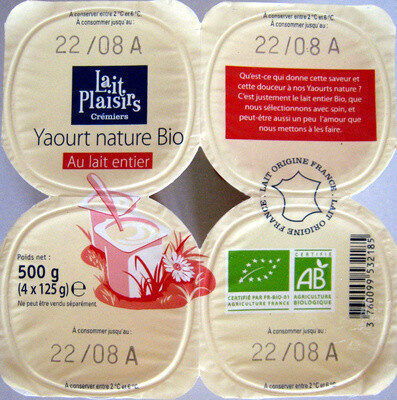 Yaourt nature au lait entier