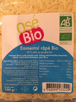 Emmental Râpé Bio