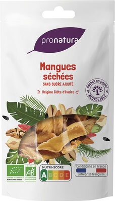 Mangues séchées sans sucre ajouté front packaging