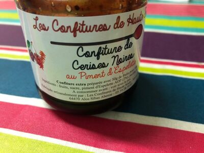 Confiture cerises noires aux piments rspelette front packaging