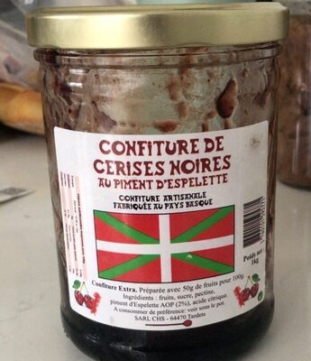 Confiture de cerises noires au piment d'Espelette