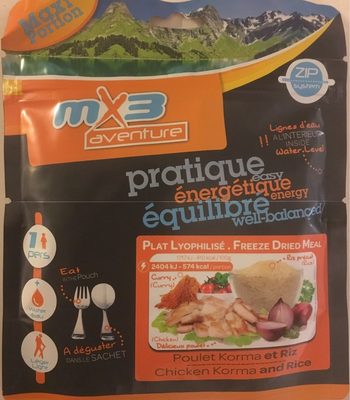 Poulet Korma et riz front packaging