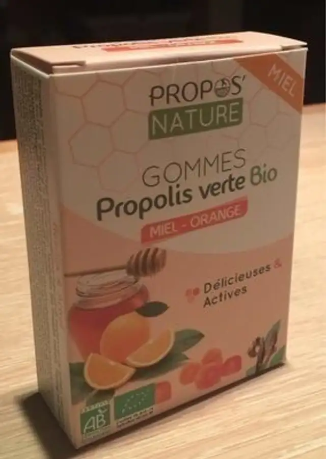 Gommes Propolis verte Bio - Miel orange front packaging