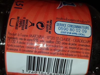 Eau de source  aromatisée ingredients label