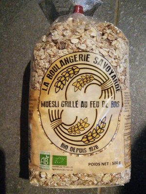 Muesli grillé au feu de bois front packaging