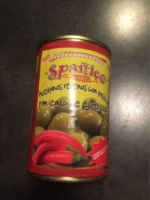 Olives au piment d'espelette front packaging