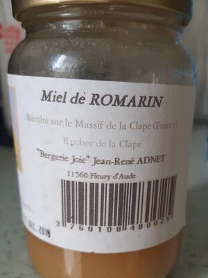 Miel de romarin front packaging