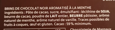 Sarments du Medoc ingredients label