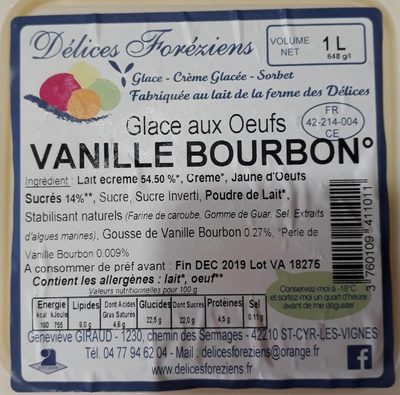 Glace aux Oeufs Vanille Bourbon