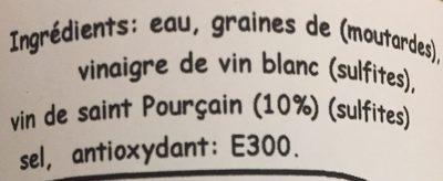 Moutarde ingredients label