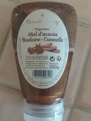 Miel d'acacia badine, cannelle front packaging