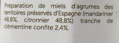 Miel de Noel ingredients label