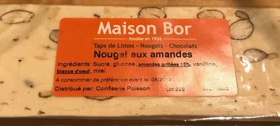 Barre de Nougat aux amandes