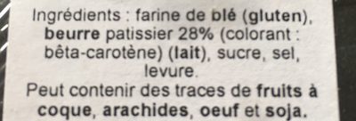 Kouign Amann Breton ingredients label