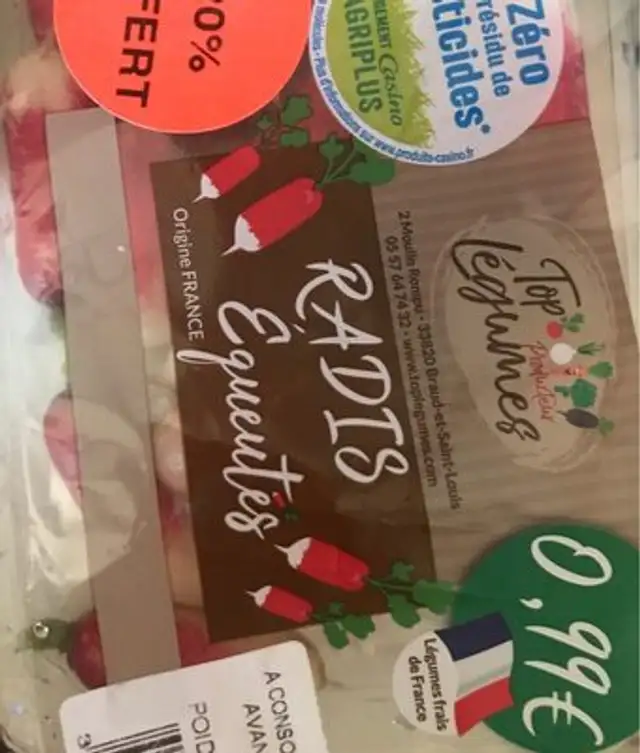 Radis equeutes ingredients label