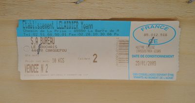 Huîtres Creuses Vendée N°2 front packaging