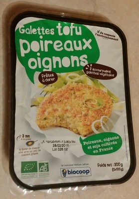 Galettes tofu poireaux oignons