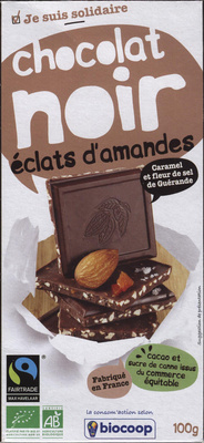 Chocolat noir aux éclats d'amande