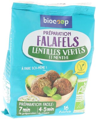 Préparation falafels lentilles vertes et menthe