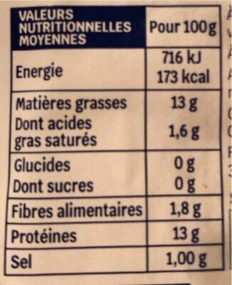 Tofu mariné citron & fines herbes nutrition facts table