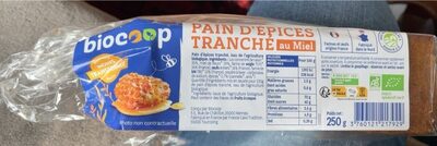 Pain d’épices tranché au miel front packaging