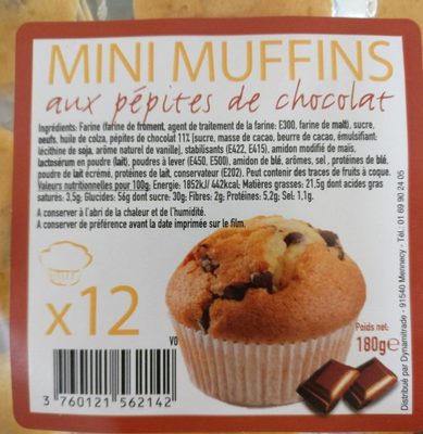 Mini muffins aux pépites de chocolat