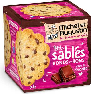 Sablés ronds et bons aux gouttes de chocolat 40g