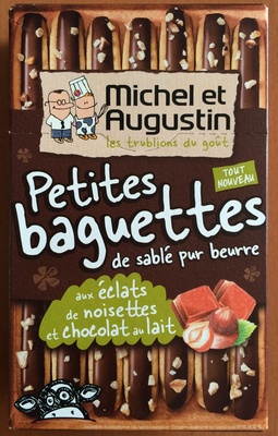 6 Petites Baguettes de Sablé Pur Beurre aux Éclats de Noisettes et Chocolat au Lait