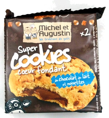Super cookies coeur fondant au chocolat au lait et noisettes front packaging