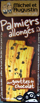 Palmiers allongés aux gouttes de chocolat Michel et Augustin