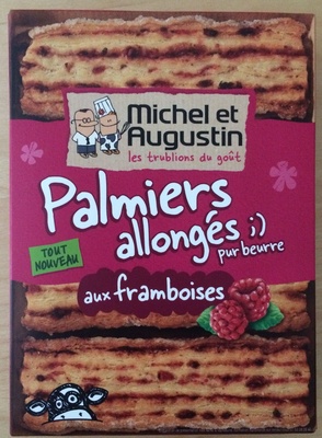 Palmiers allongés aux pépites de framboises front packaging