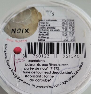 Glace purée de noix