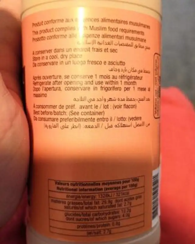 Sauce texas grill nutrition facts table
