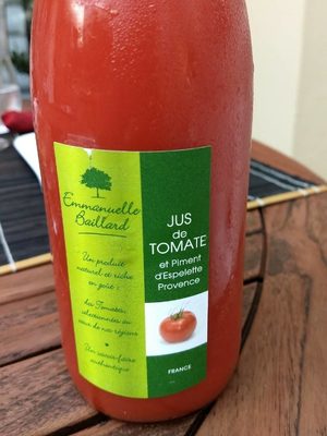 Jus de tomate et piment d'Espelette Provence