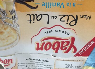 Mon riz au lait, à la vanille