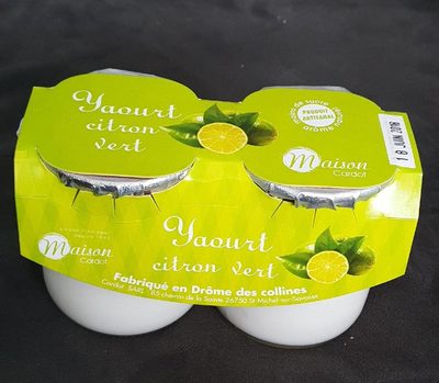 Yaourt citron vert front packaging