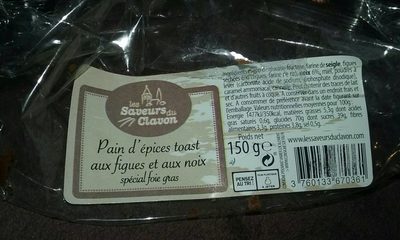 Pain d'épices toast aux figues et aux noix spécial foie gras front packaging
