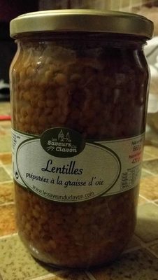 Lentilles préparées à la graisse d'oie