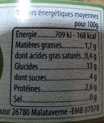 Marron entier au naturel ingredients label