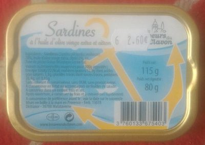 Sardines à l'huile d'olive vierge extra et citron
