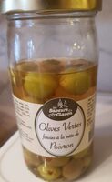 Olives vertes farcies à la pâte de poivron