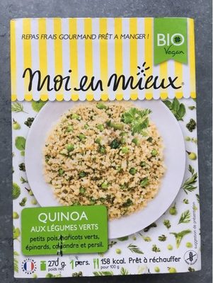 Quinoa aux légumes verts front packaging
