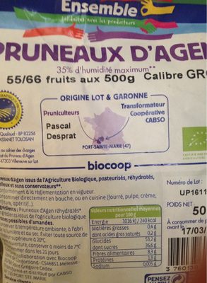 Pruneaux D'agen Gros front packaging