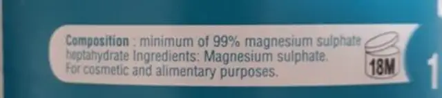 Sel D'epsom ingredients label
