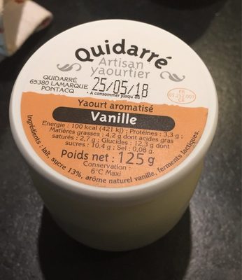 Yaourt vanille front packaging